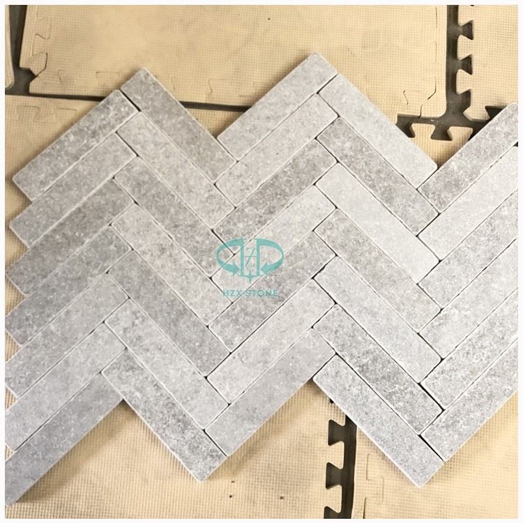 Cindy Grey Marble Tumbled Mosaic Tiles