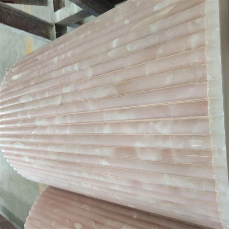 Pink Onyx Columns Finish details