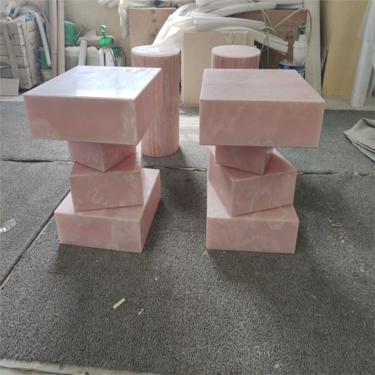 Pink Onyx Tables and Columns